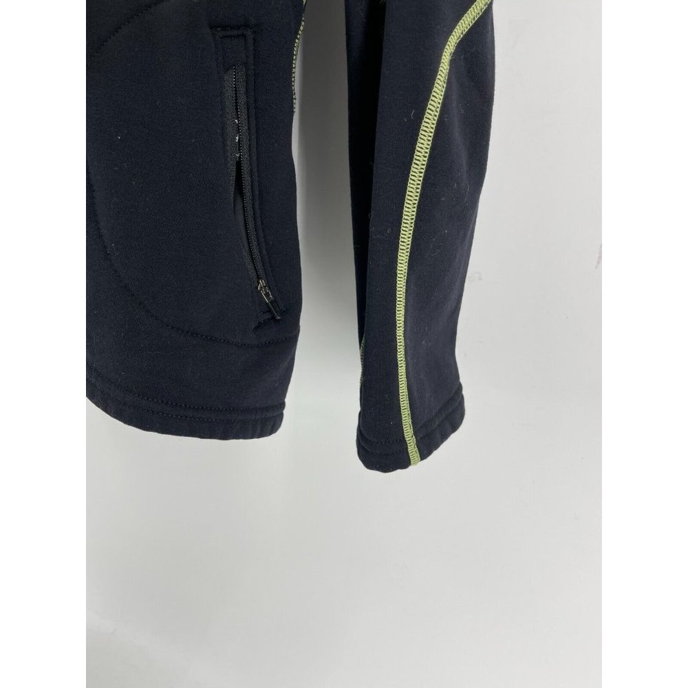 REI Women's Black Neon Green Stitching 1/4 Zip Stretch Fleece Sweatshirt Size L - Picture 4 of 15